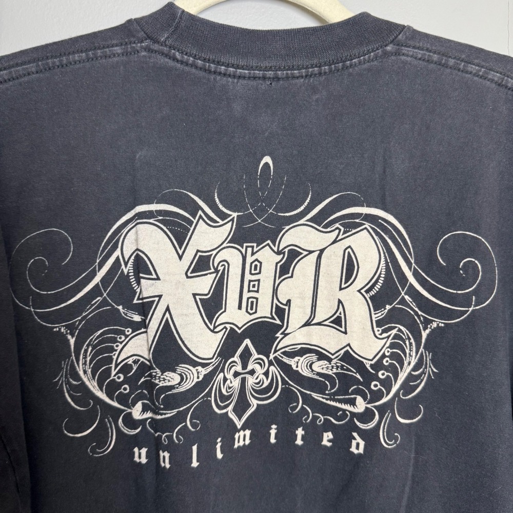 XVR Unlimited Mens Graphic T-Shirt Black Skull Cross Gothic Embroidered XL 2XL - Picture 5 of 8